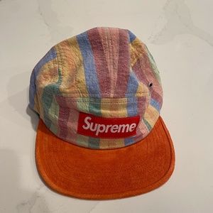 Supreme candy stripe hat. Orange bill